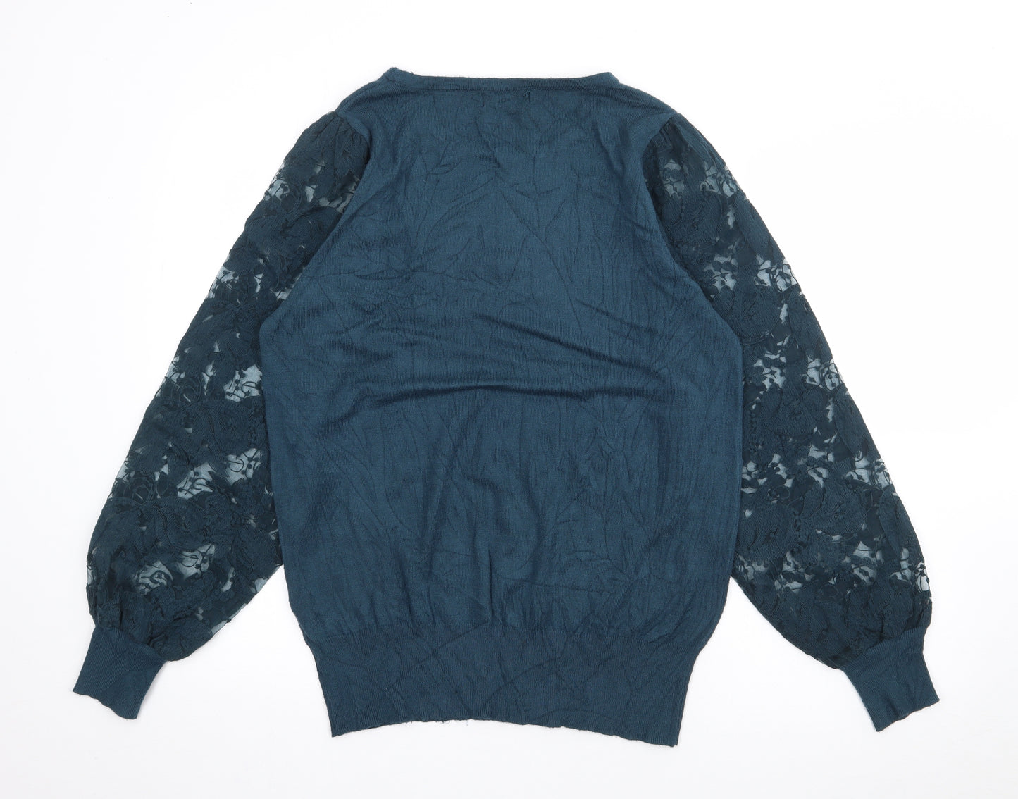F&F Womens Blue Boat Neck  Viscose Pullover Jumper Size 16