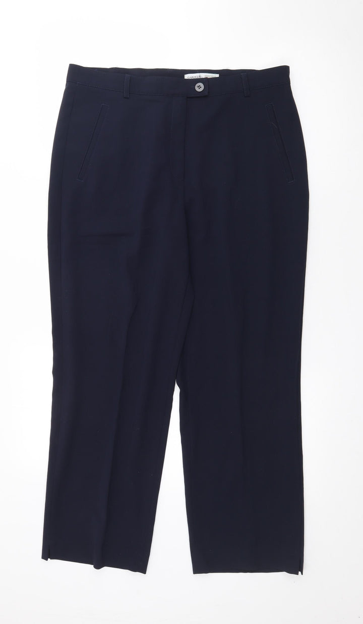 GARDEUR Womens Blue Polyester Trousers Size 34 in L24 in Regular