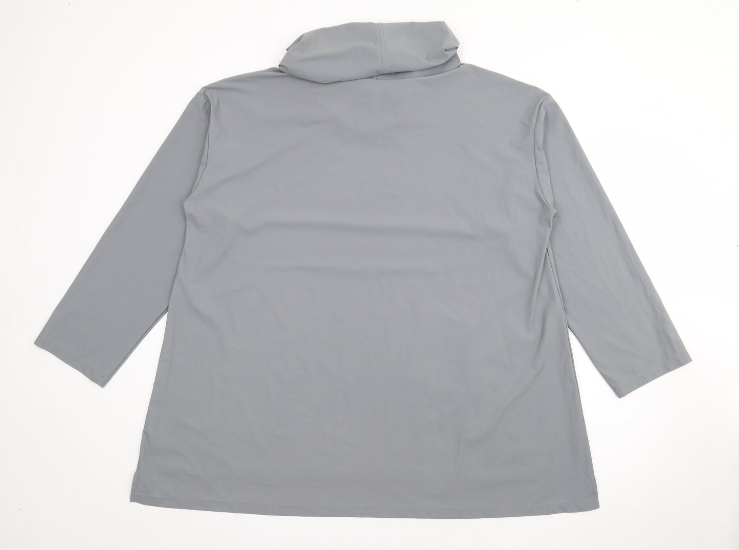 Young Kim Womens Grey Roll Neck  Nylon Pullover Jumper Size 16