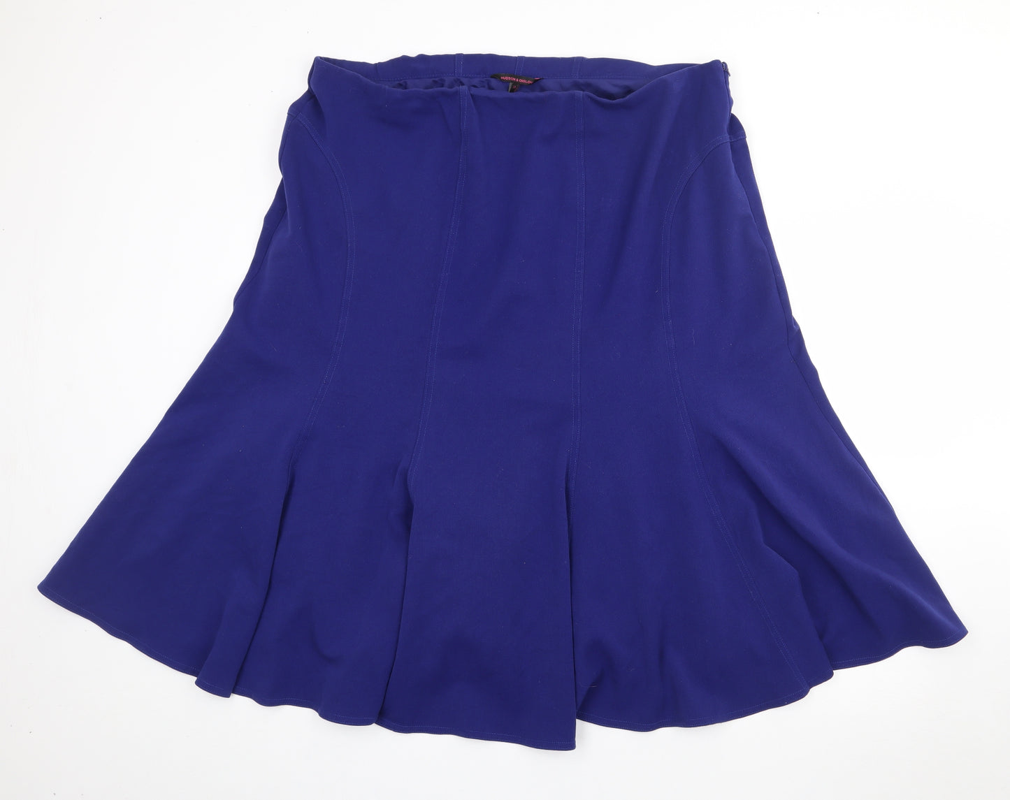 Hudson & Onslow Womens Blue  Polyester Trumpet Skirt Size 24   Zip