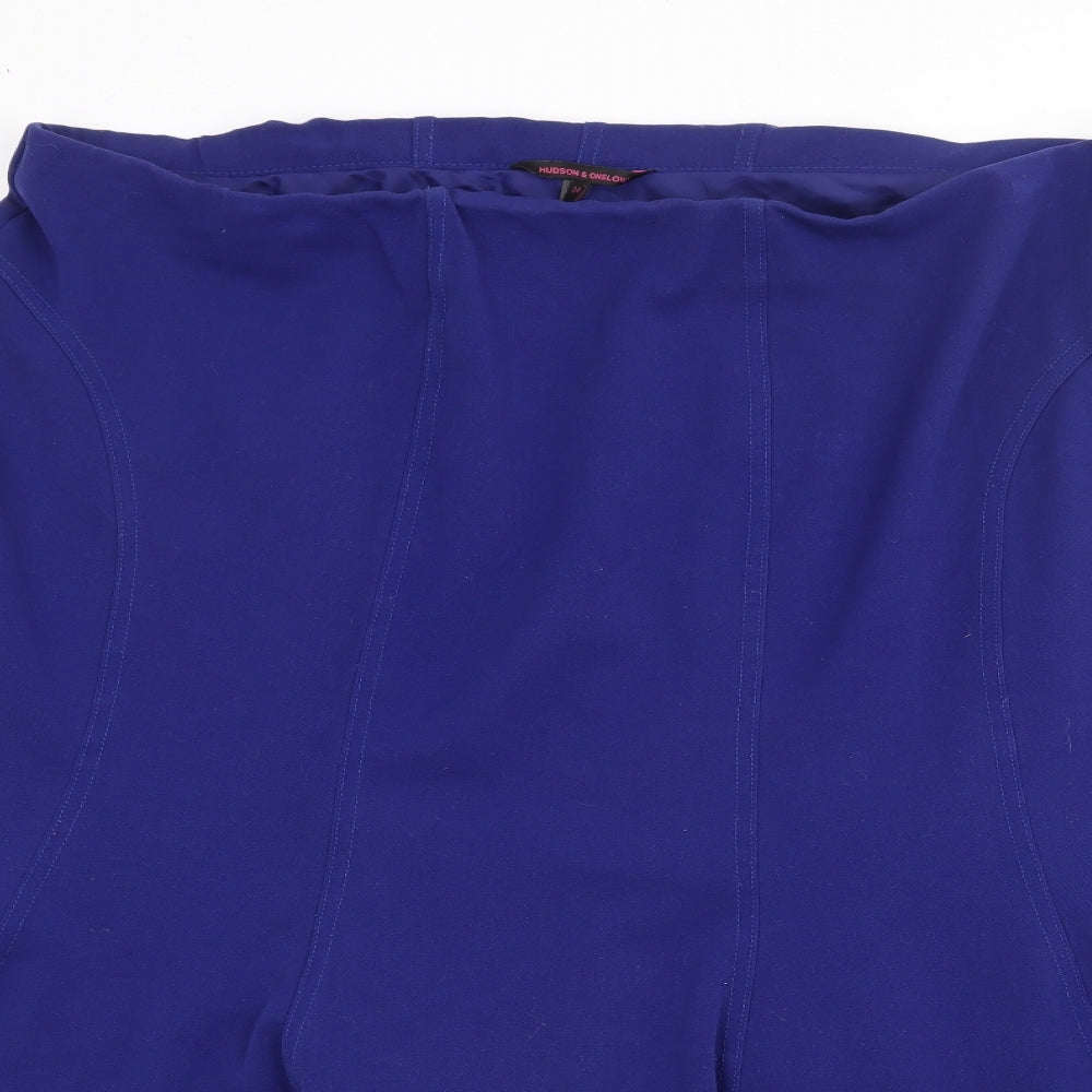 Hudson & Onslow Womens Blue  Polyester Trumpet Skirt Size 24   Zip