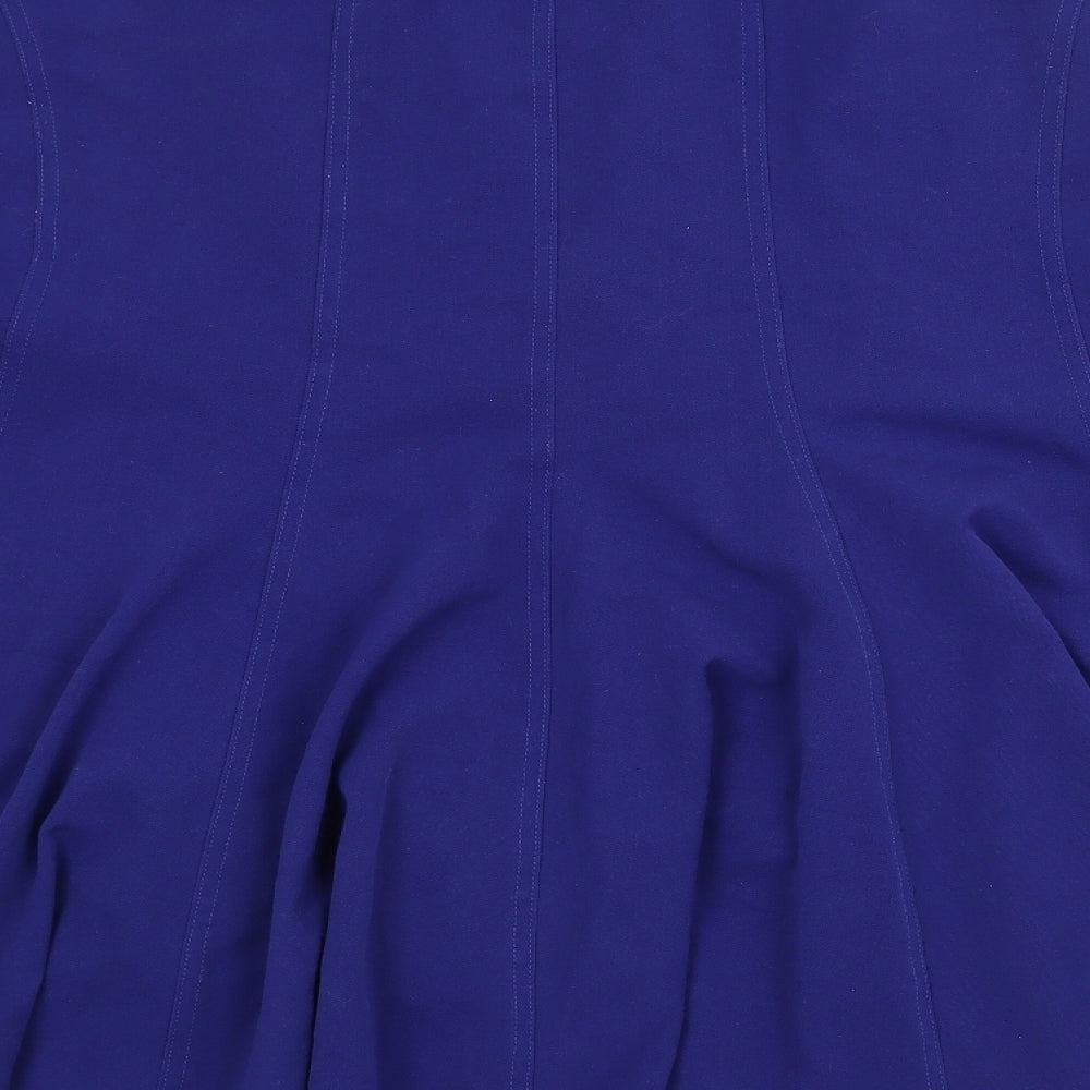 Hudson & Onslow Womens Blue  Polyester Trumpet Skirt Size 24   Zip