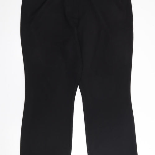 Papaya Womens Black  Polyester Trousers  Size 12 L27 in Regular