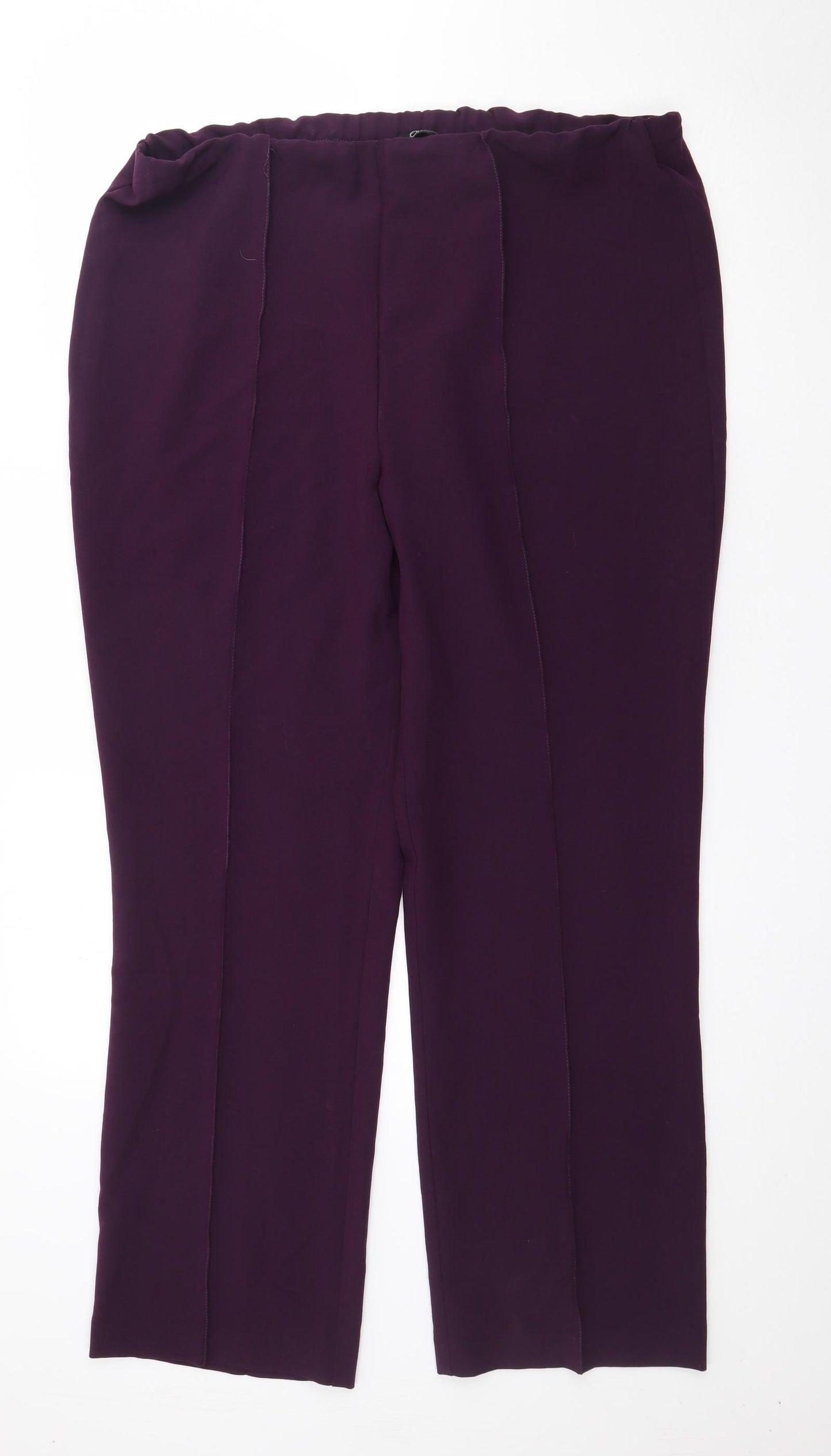 Bonmarché Womens Purple  Polyester Trousers  Size 16 L28 in Regular
