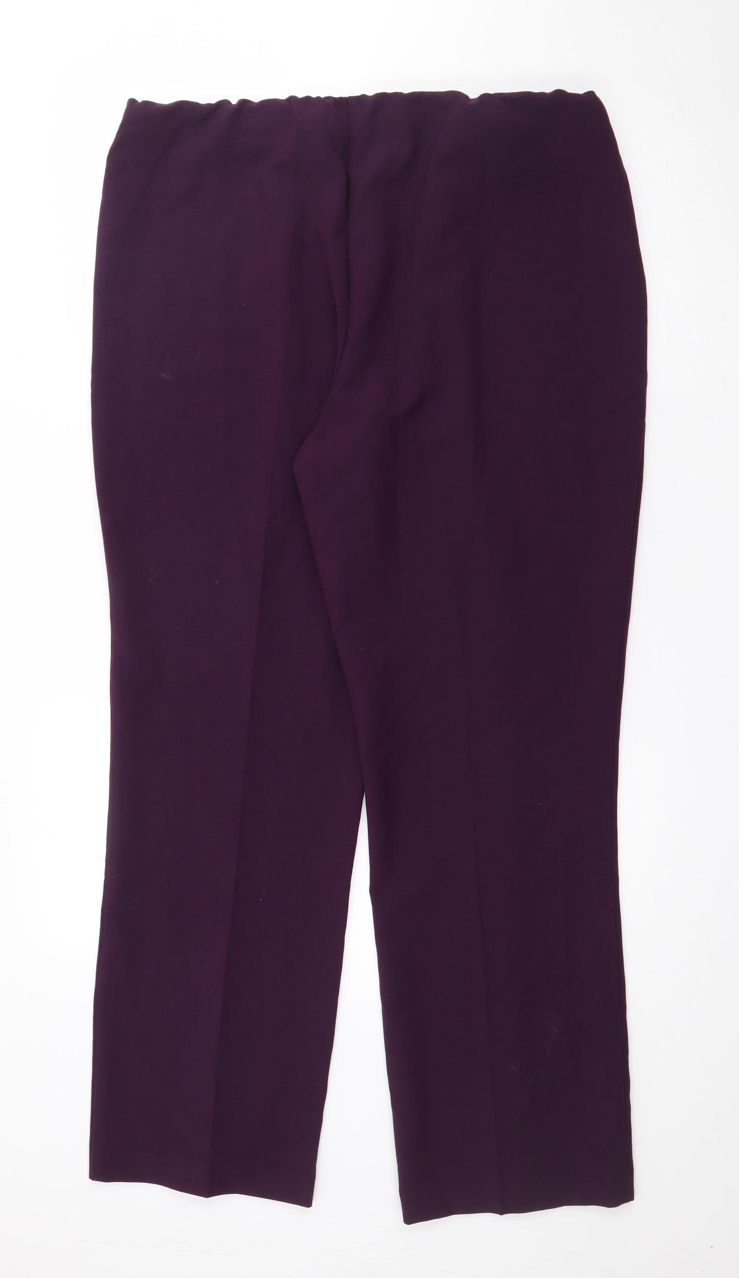 Bonmarché Womens Purple  Polyester Trousers  Size 16 L28 in Regular