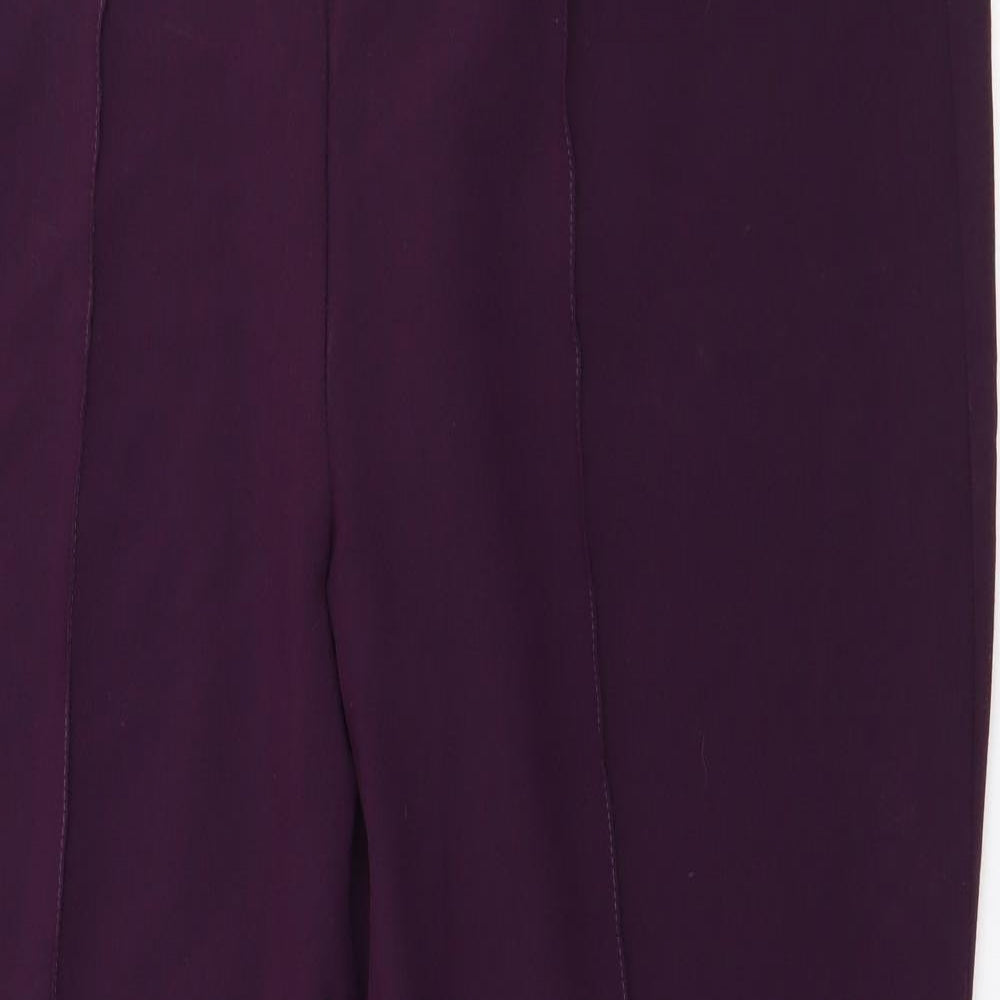 Bonmarché Womens Purple  Polyester Trousers  Size 16 L28 in Regular