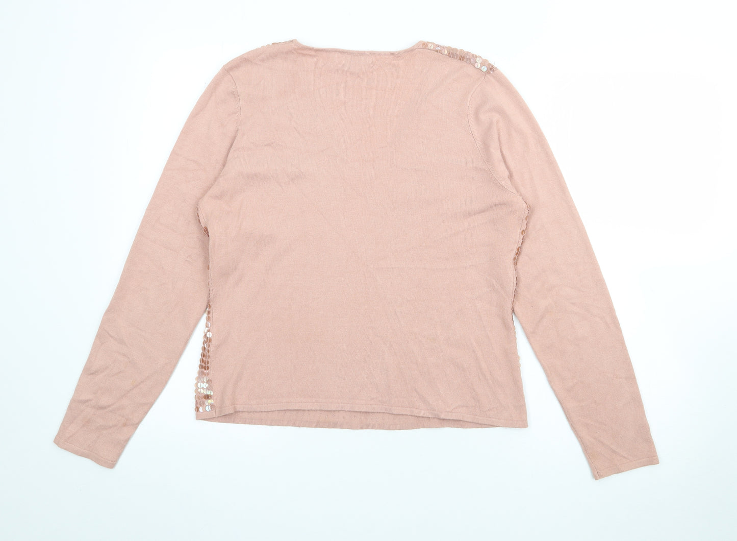 Gerard Darel  Womens Pink V-Neck  Viscose Pullover Jumper Size 12