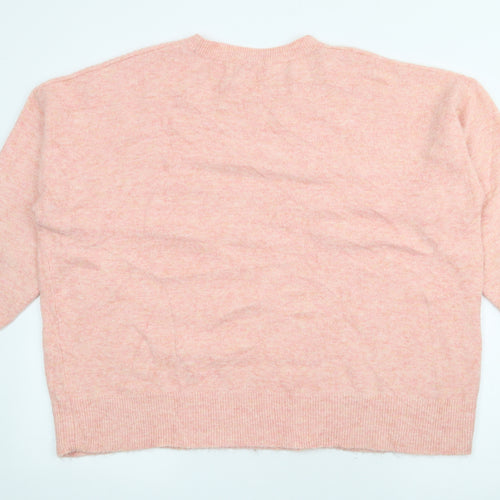 George Womens Pink Crew Neck  Polyester Pullover Jumper Size XL