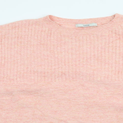 George Womens Pink Crew Neck  Polyester Pullover Jumper Size XL