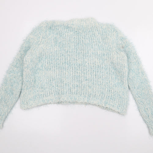 F&F Womens Blue Crew Neck  Viscose Pullover Jumper Size 8