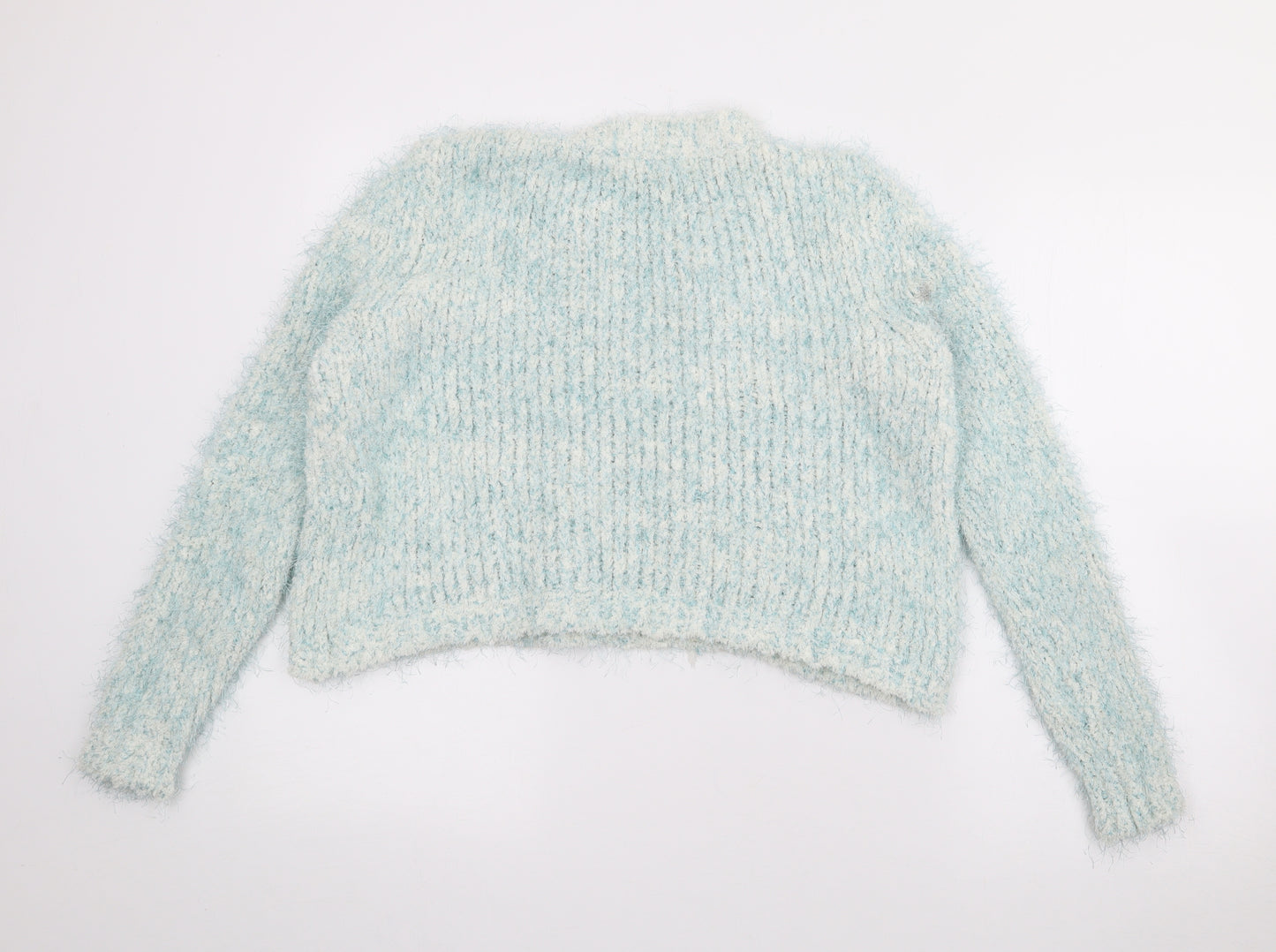 F&F Womens Blue Crew Neck  Viscose Pullover Jumper Size 8