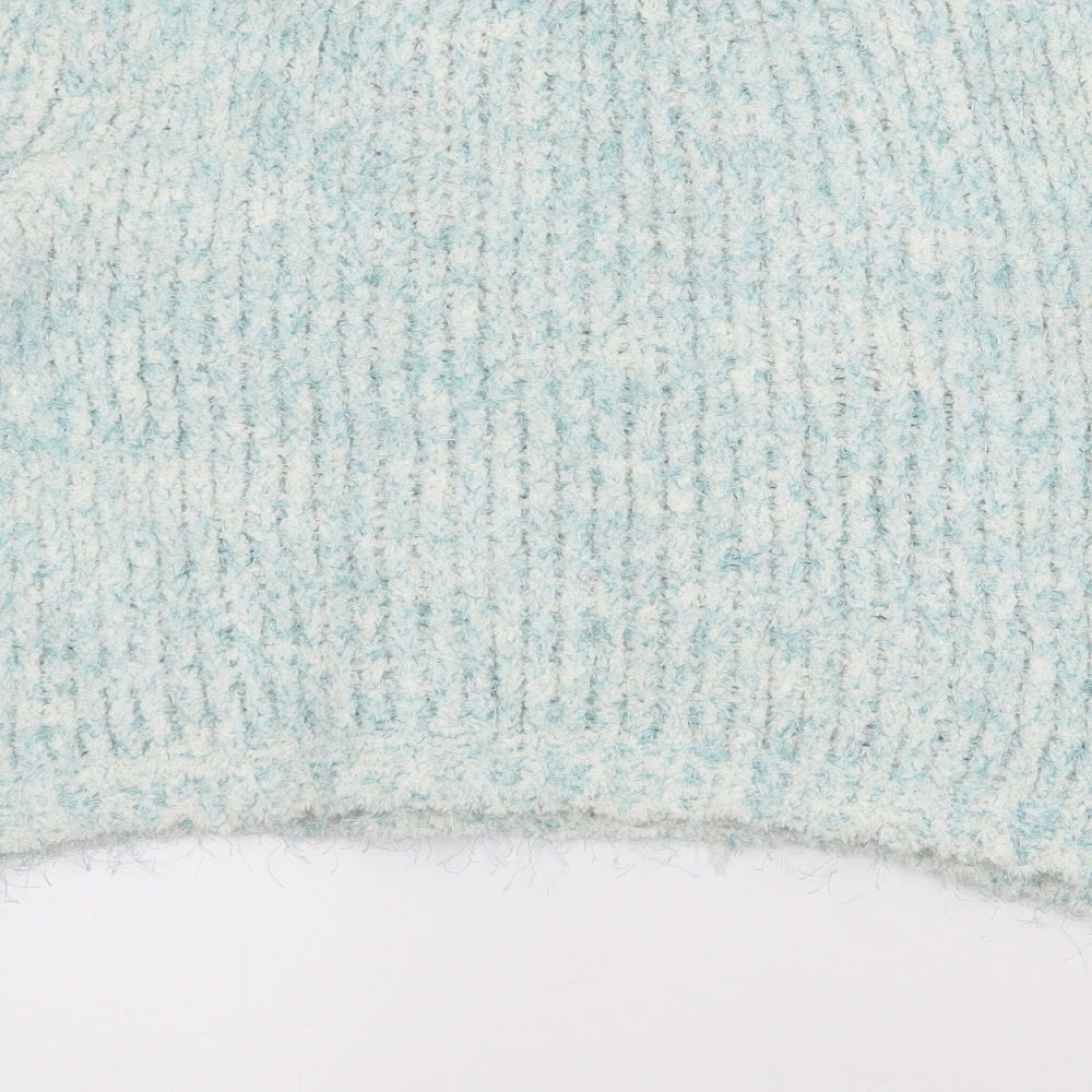 F&F Womens Blue Crew Neck  Viscose Pullover Jumper Size 8