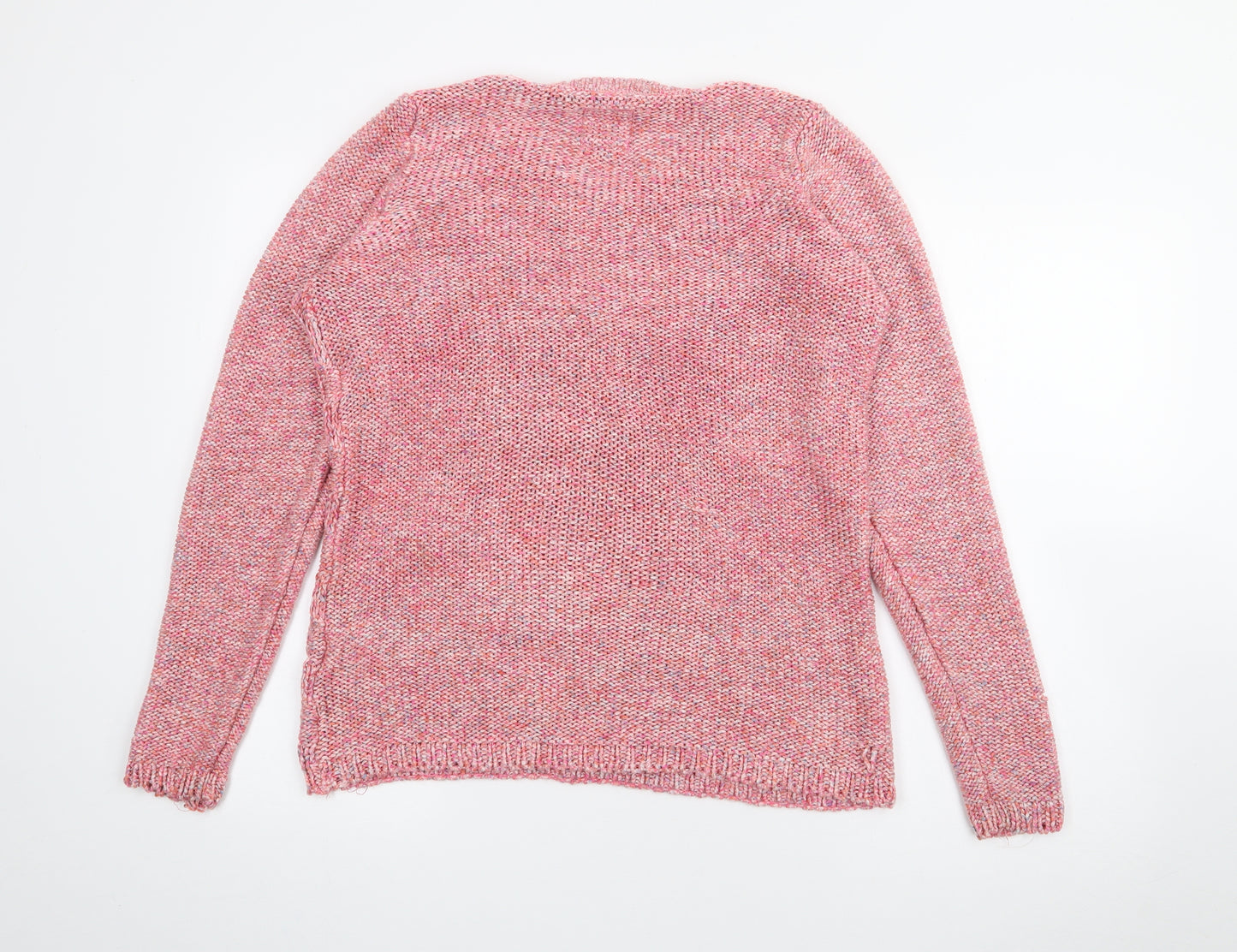 Country Rose Womens Pink Crew Neck  Acrylic Pullover Jumper Size S