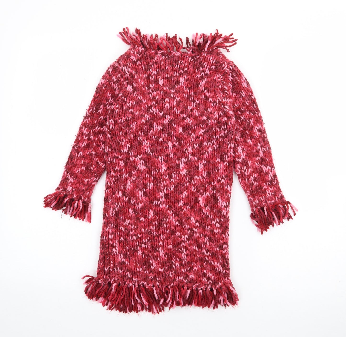 NEXT Girls Pink V-Neck  Acrylic Cardigan Jumper Size 3-4 Years