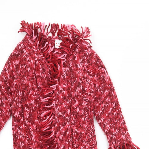 NEXT Girls Pink V-Neck  Acrylic Cardigan Jumper Size 3-4 Years
