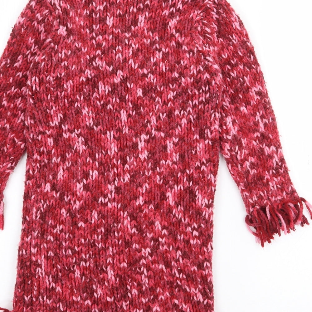 NEXT Girls Pink V-Neck  Acrylic Cardigan Jumper Size 3-4 Years