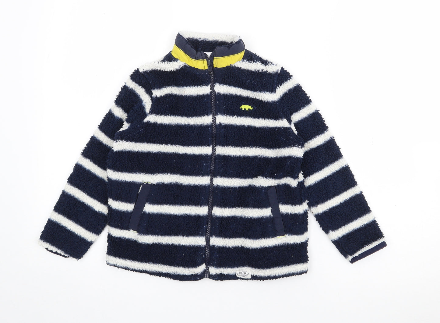 Marks and Spencer Boys Blue Striped  Jacket  Size 5-6 Years  Zip