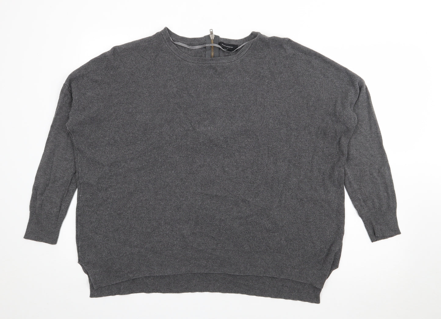 Atmosphere Womens Grey Crew Neck  Acrylic Pullover Jumper Size 18