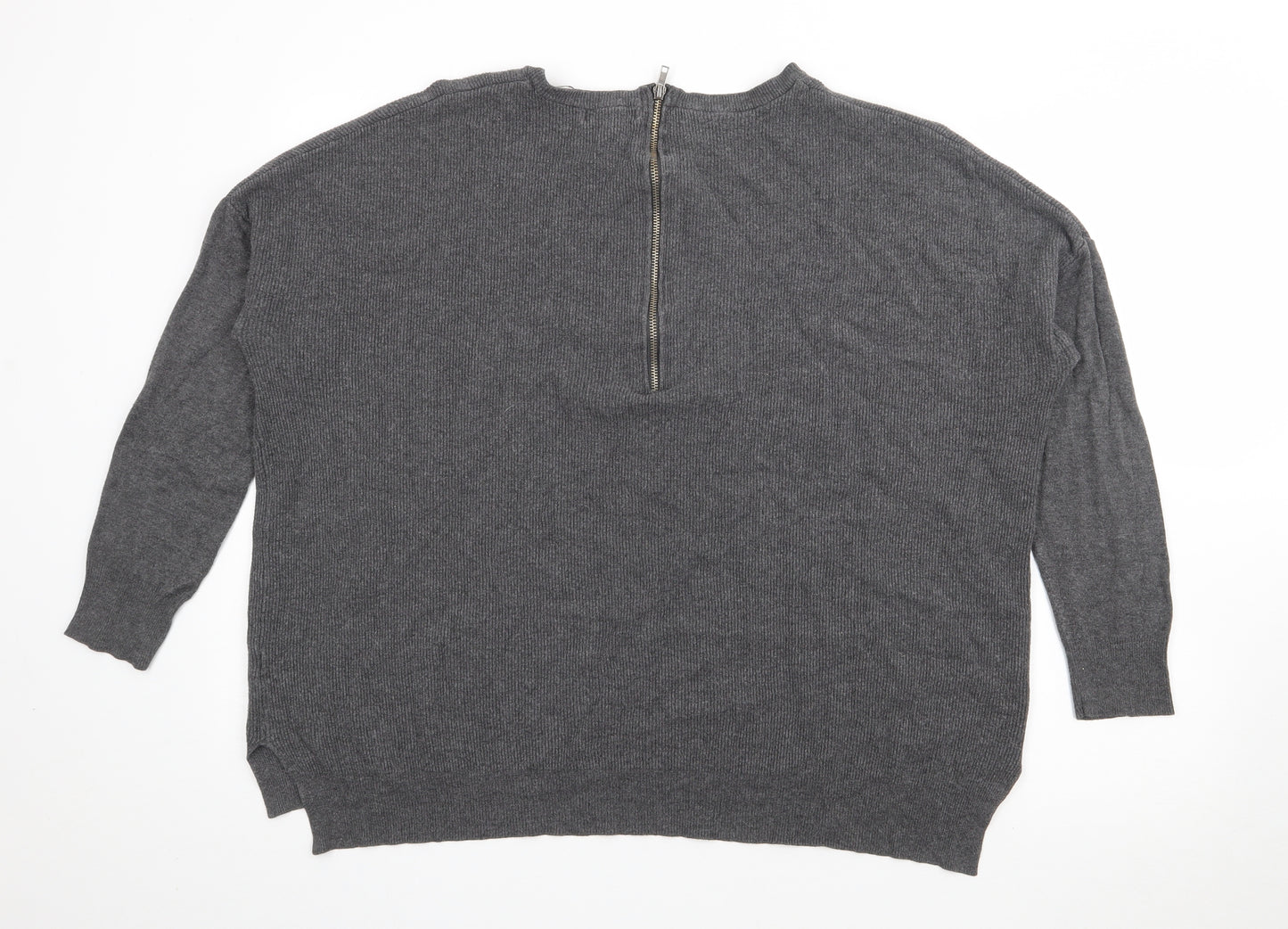 Atmosphere Womens Grey Crew Neck  Acrylic Pullover Jumper Size 18