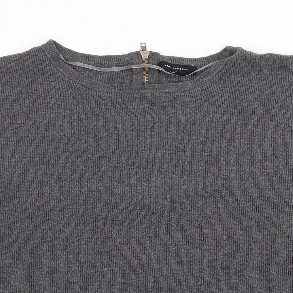 Atmosphere Womens Grey Crew Neck  Acrylic Pullover Jumper Size 18