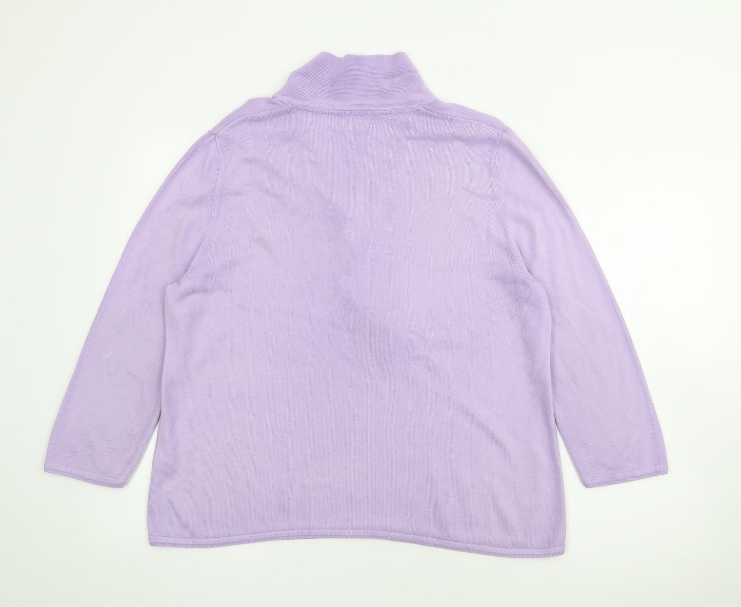 Eastex Womens Purple Roll Neck  Acrylic Pullover Jumper Size 14