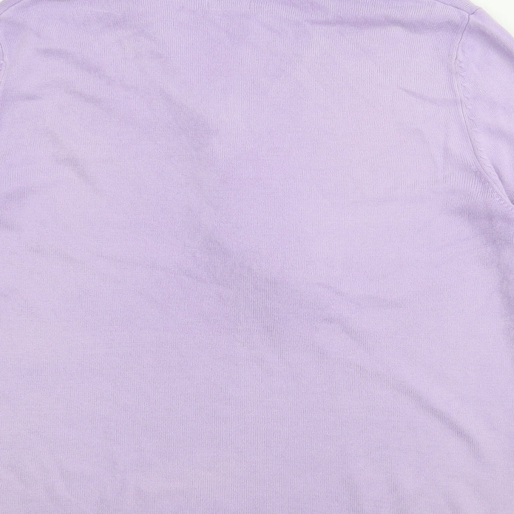Eastex Womens Purple Roll Neck  Acrylic Pullover Jumper Size 14