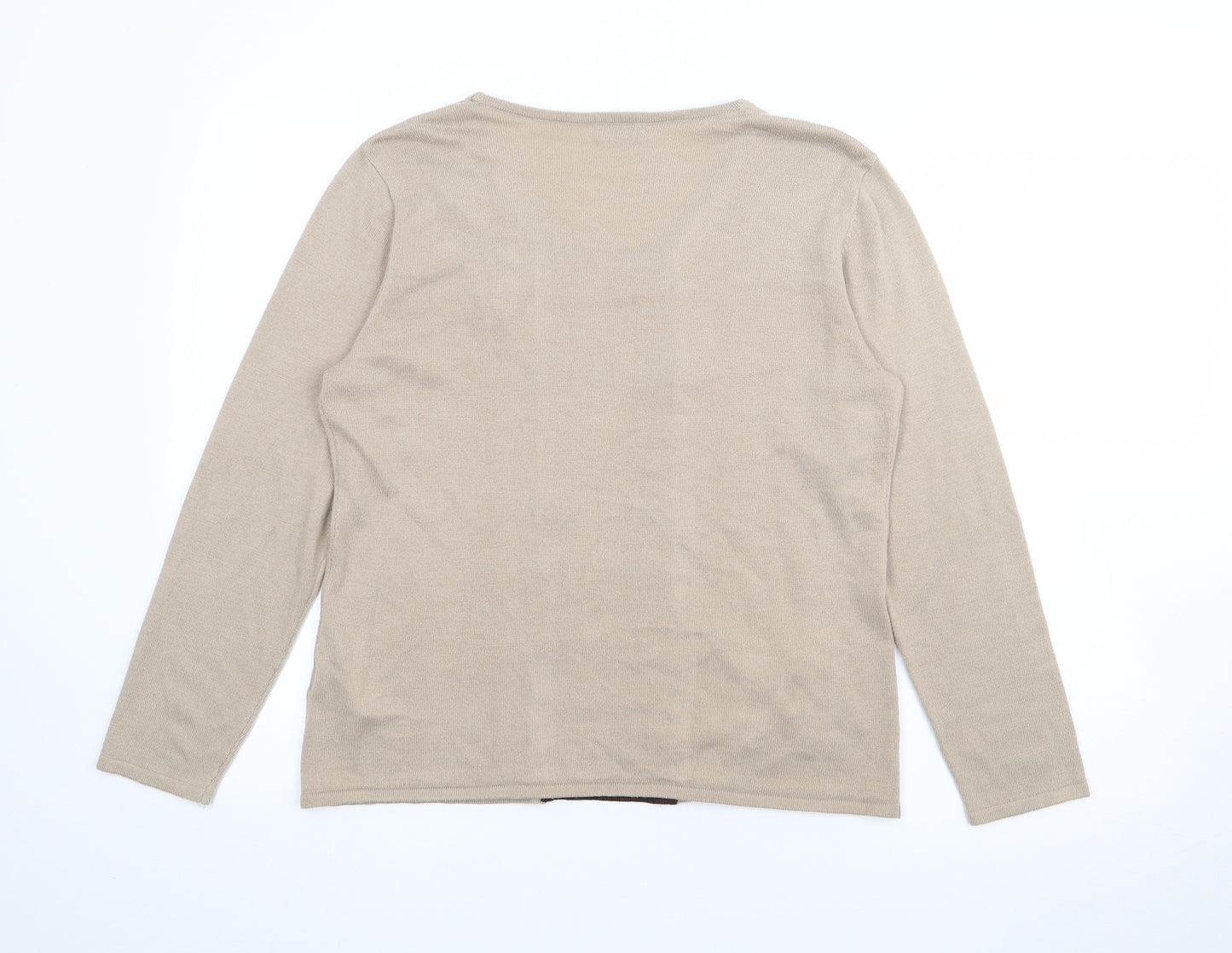Damart Womens Brown Square Neck  Acrylic Pullover Jumper Size M