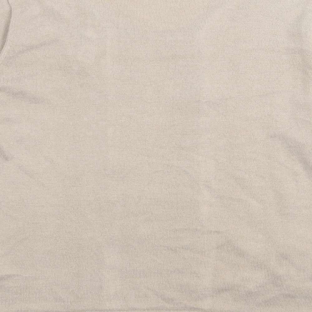 Damart Womens Brown Square Neck  Acrylic Pullover Jumper Size M