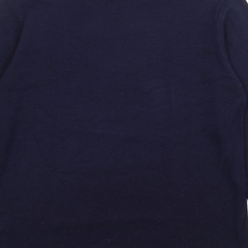 Alexara Womens Blue Square Neck  Polyester Pullover Jumper Size M