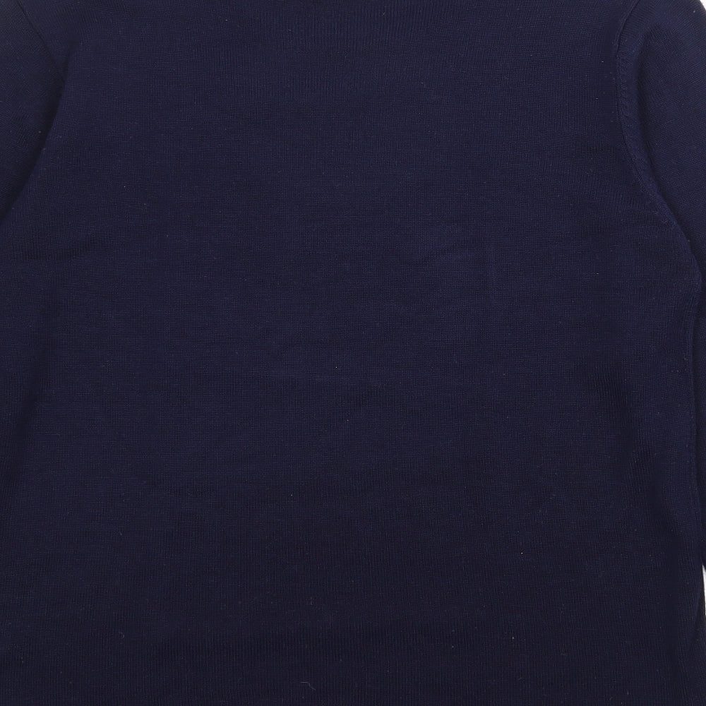 Alexara Womens Blue Square Neck  Polyester Pullover Jumper Size M