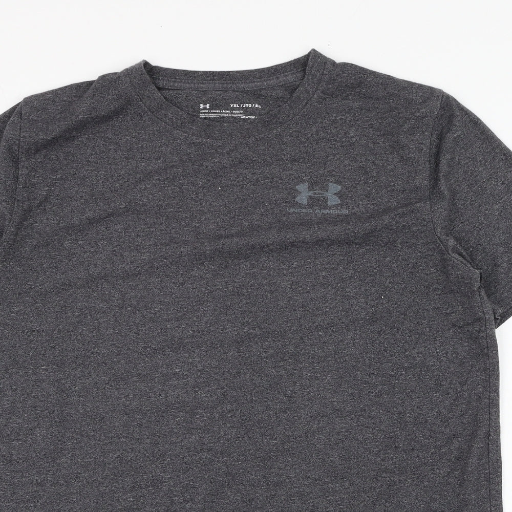 Under armour Mens Grey  Polyester Basic T-Shirt Size XL Round Neck Pullover