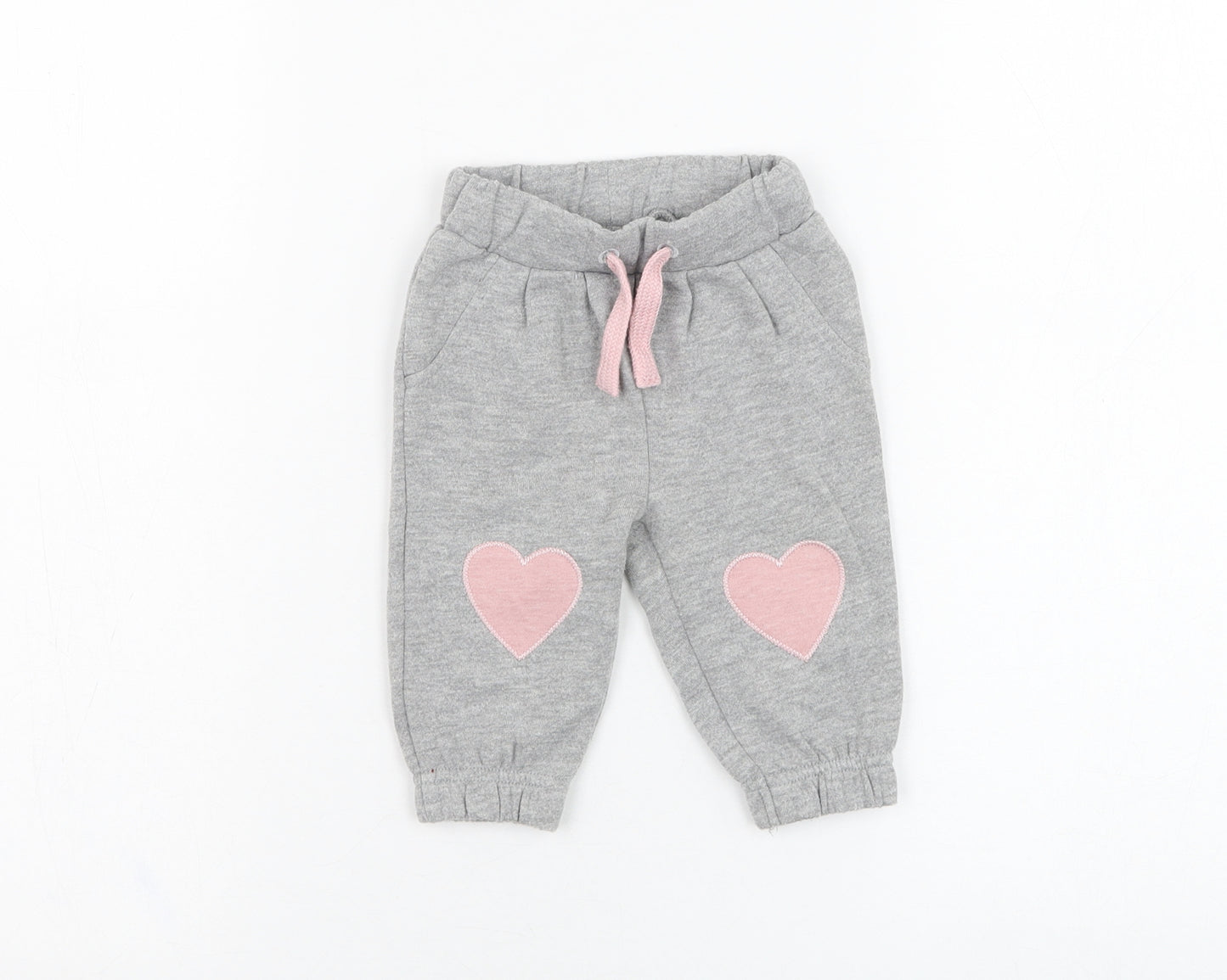 Disney Baby Girls Grey  Polyester Jogger Trousers Size 3-6 Months  Pullover - Heart