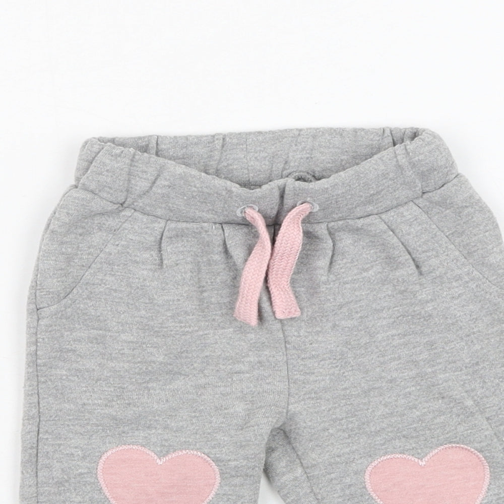 Disney Baby Girls Grey  Polyester Jogger Trousers Size 3-6 Months  Pullover - Heart