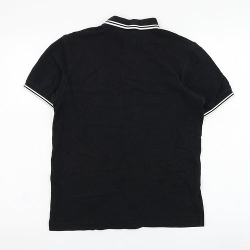 Fred Perry Mens Black  Cotton  Polo Size S Collared Pullover
