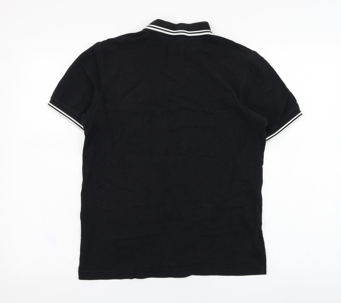 Fred Perry Mens Black  Cotton  Polo Size S Collared Pullover