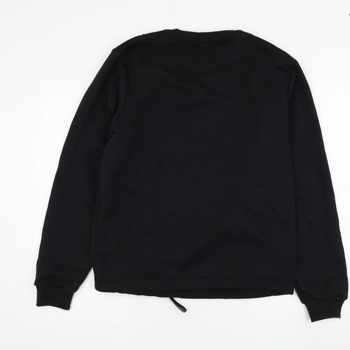 BoohooMAN Mens Black  Cotton Pullover Sweatshirt Size M