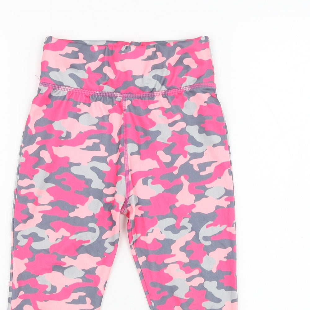 Dunnes Stores Girls Pink Camouflage Polyester Jogger Trousers Size 6-7 Years  Regular Pullover - Leggings