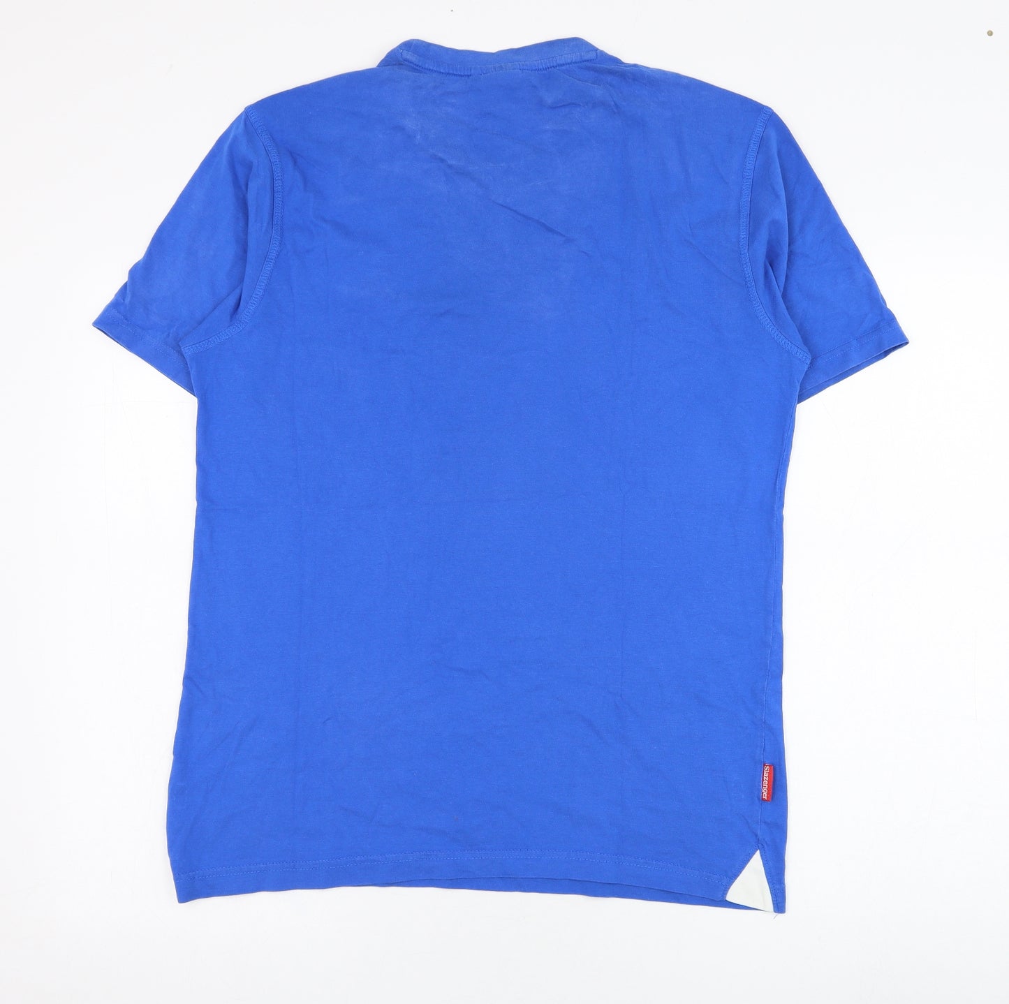 Slazenger Mens Blue  Cotton  T-Shirt Size M Round Neck