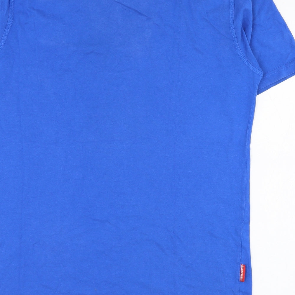 Slazenger Mens Blue  Cotton  T-Shirt Size M Round Neck