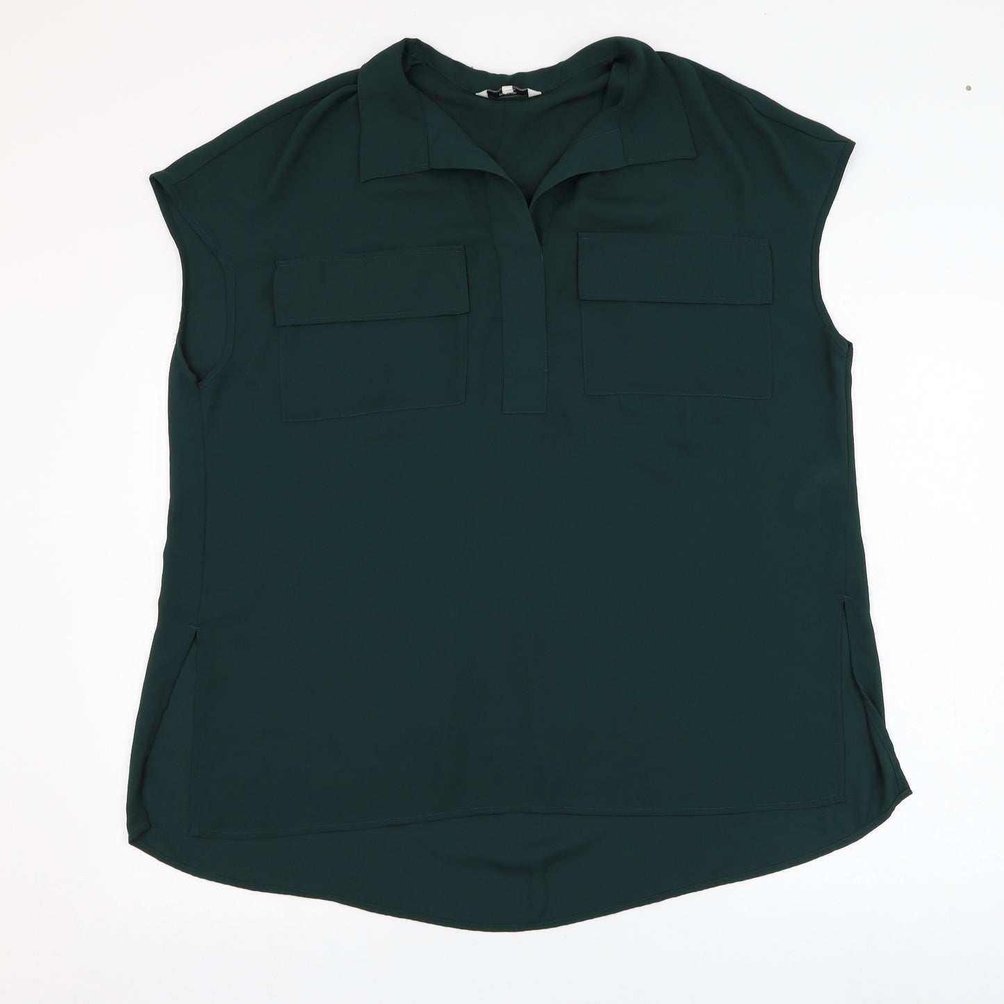 NEXT Womens Green  Polyester Basic Blouse Size 16 Collared