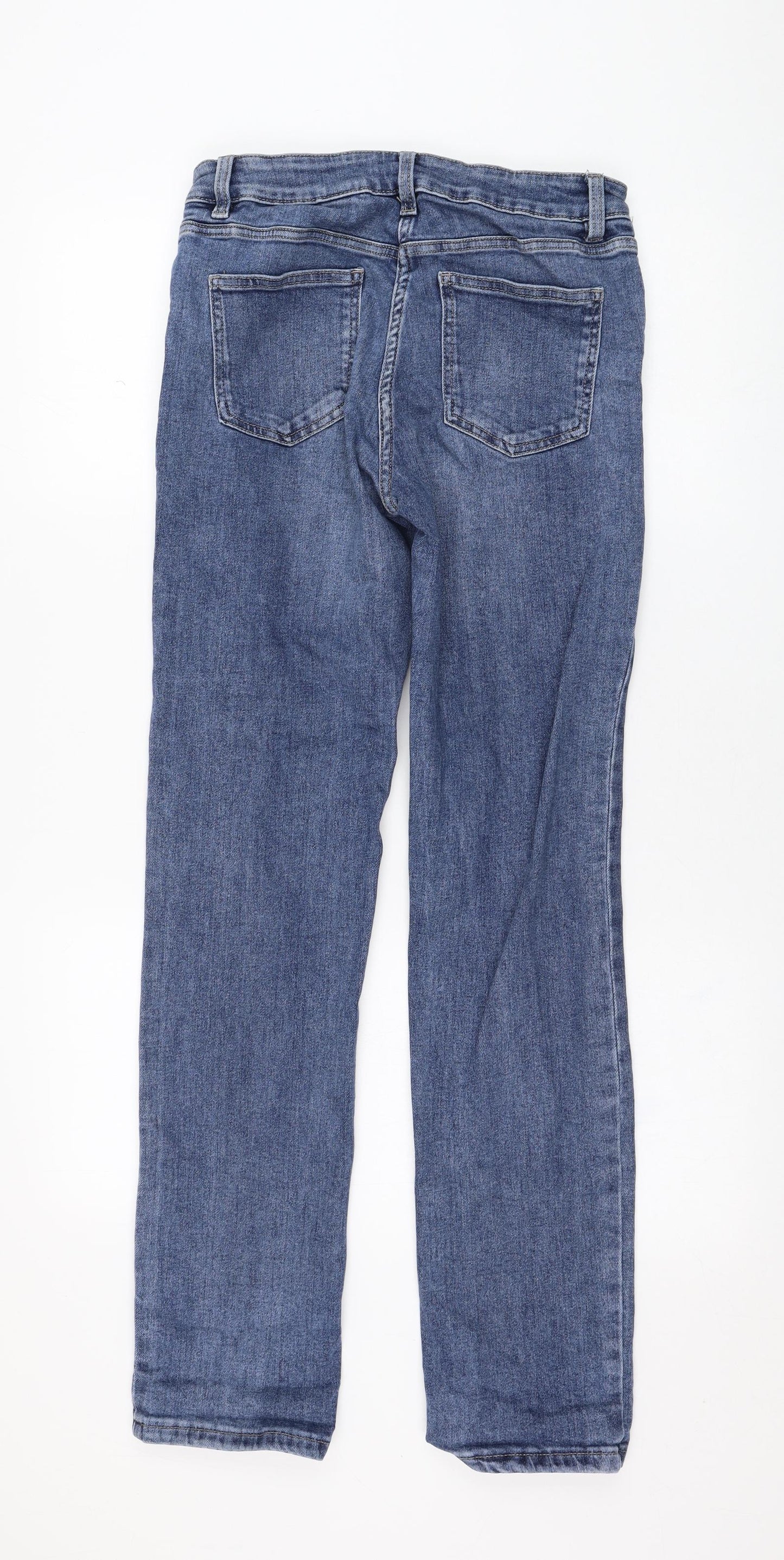 NEXT Womens Blue  Cotton Straight Jeans Size 12 L31 in Regular Zip