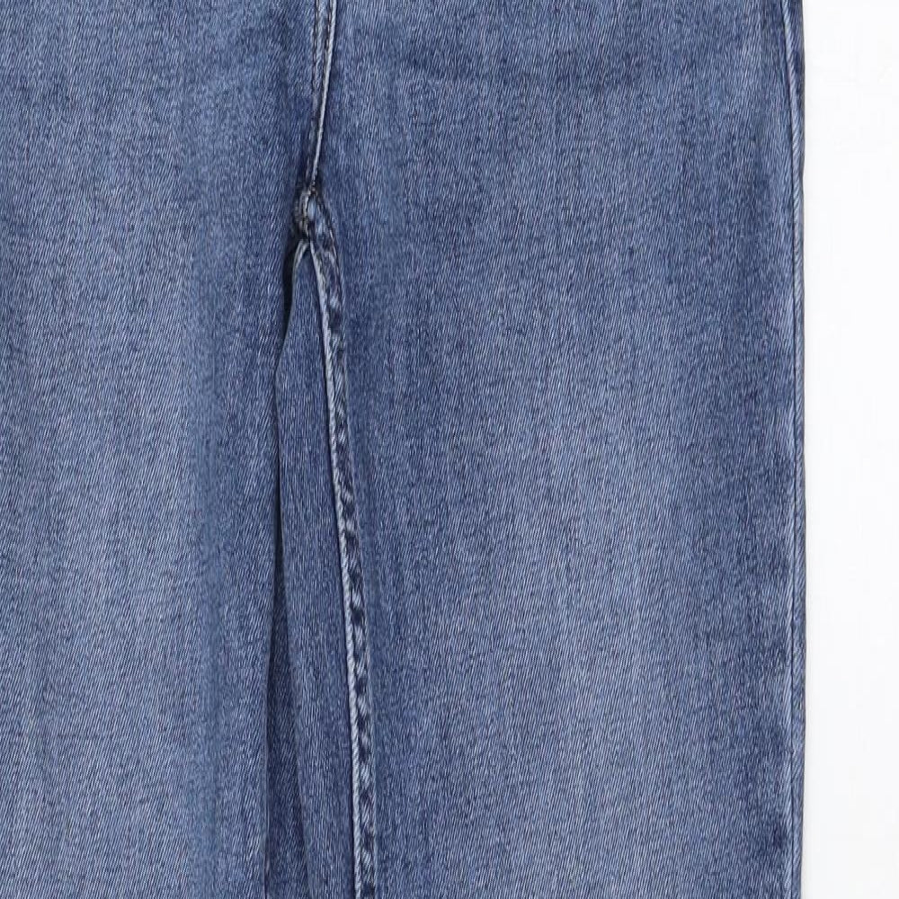 NEXT Womens Blue  Cotton Straight Jeans Size 12 L31 in Regular Zip
