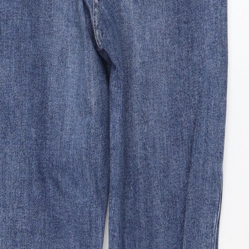NEXT Womens Blue  Cotton Straight Jeans Size 12 L31 in Regular Zip