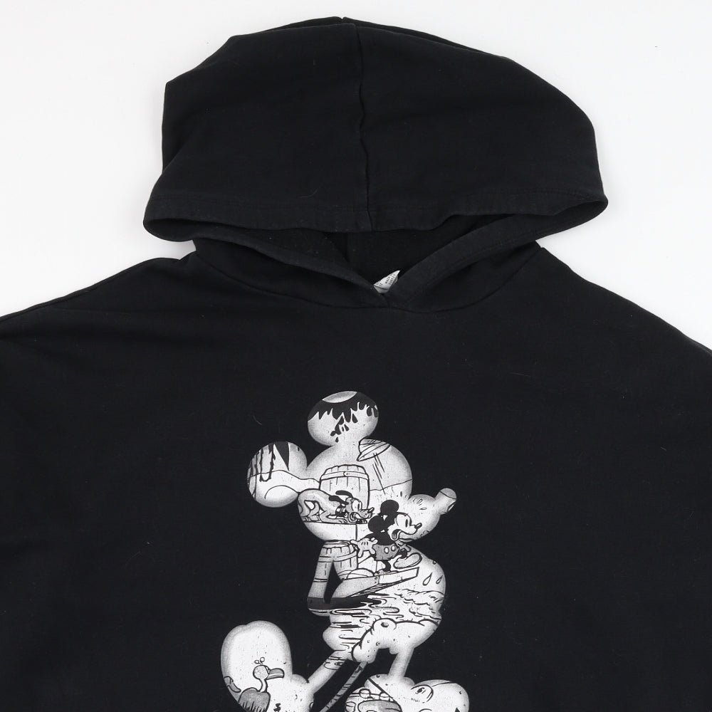 Disney Womens Black  Polyester Pullover Hoodie Size 12  Pullover - Mickey Mouse