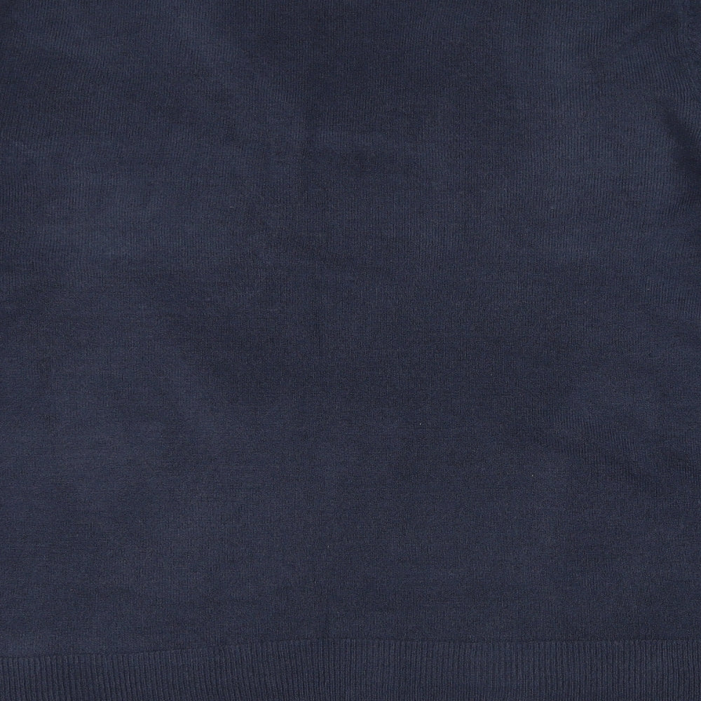 Marks and Spencer Womens Blue V-Neck  Acrylic Pullover Jumper Size 20