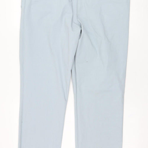 TU Mens Blue  Cotton Chino Trousers Size 36 in L30 in Regular Zip