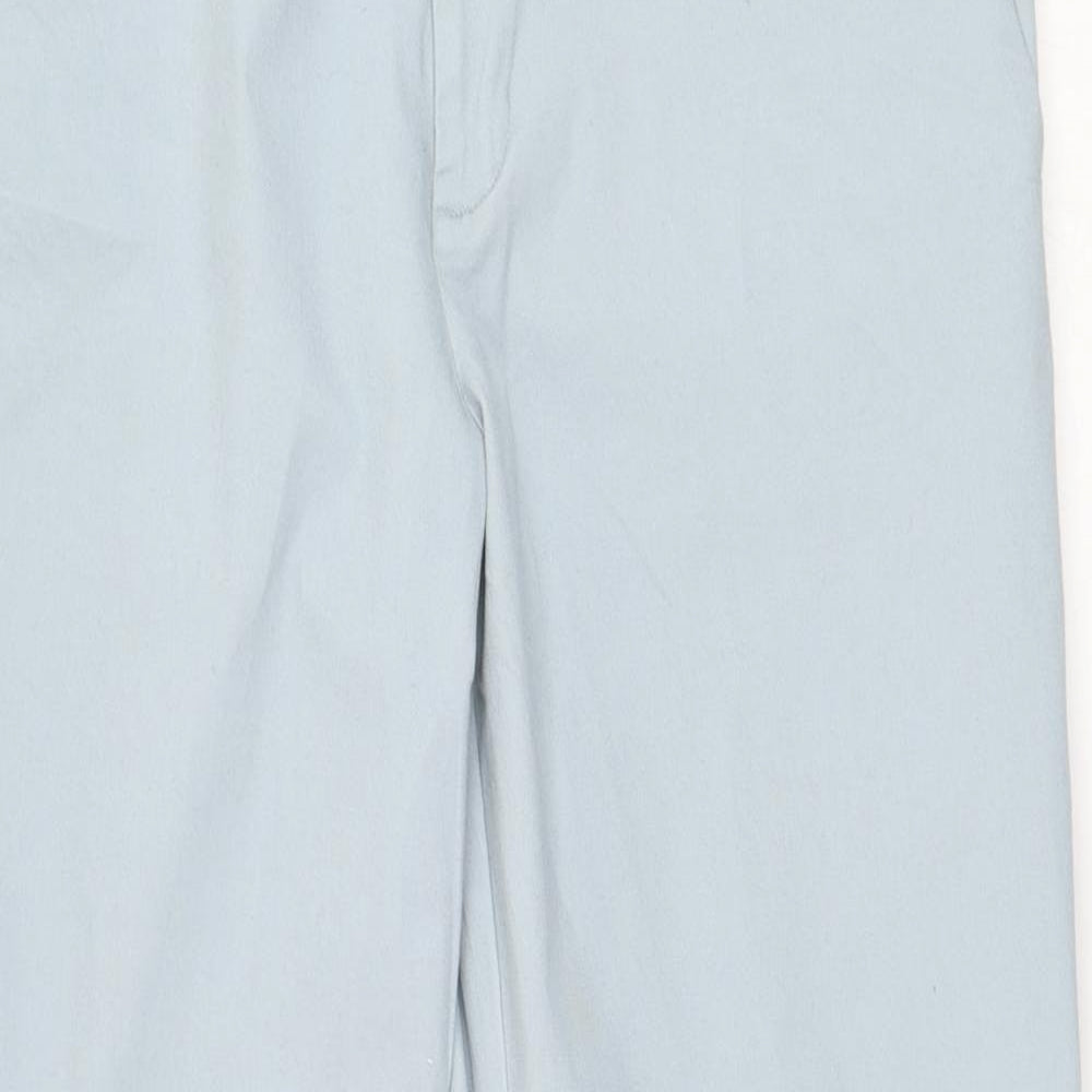 TU Mens Blue  Cotton Chino Trousers Size 36 in L30 in Regular Zip