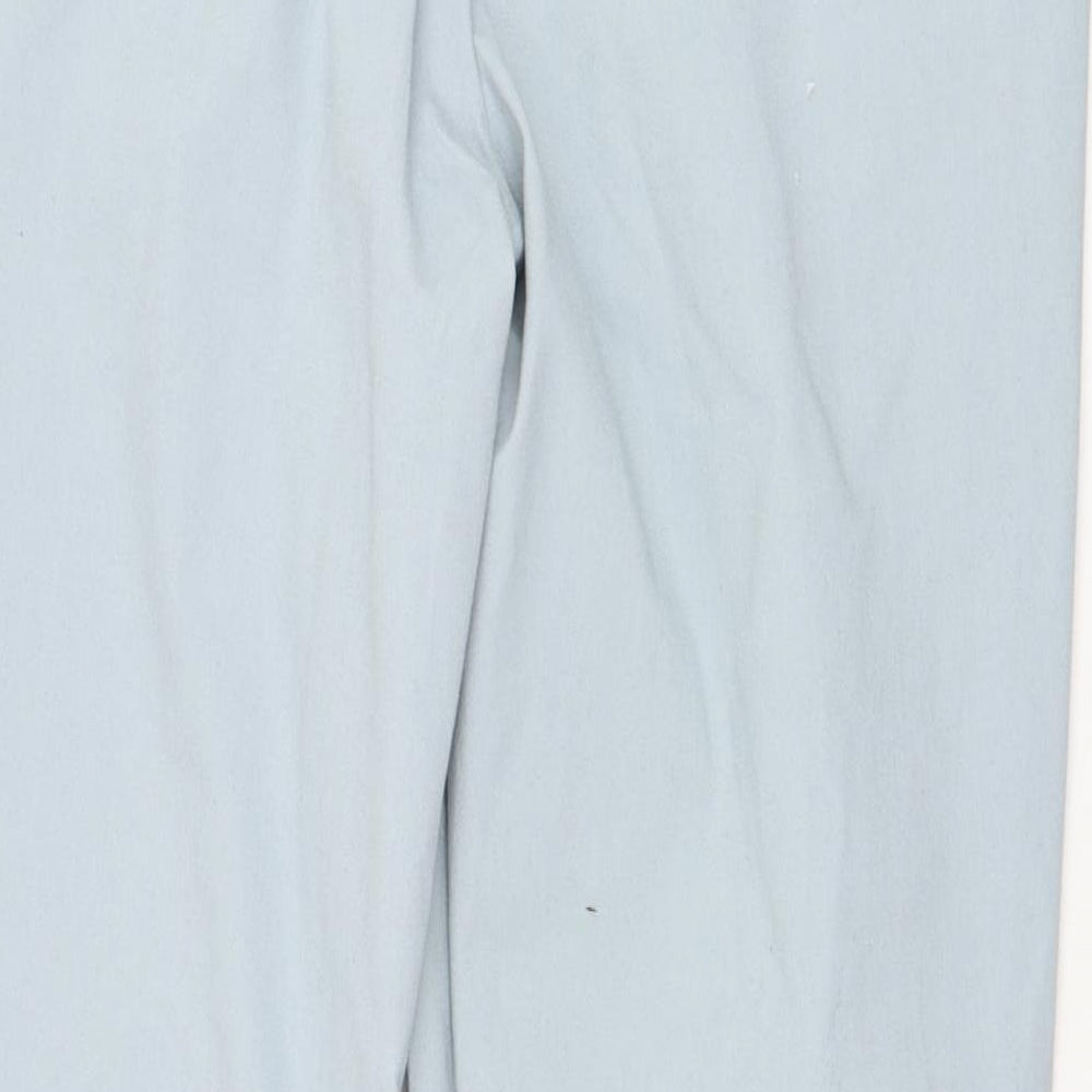 TU Mens Blue  Cotton Chino Trousers Size 36 in L30 in Regular Zip