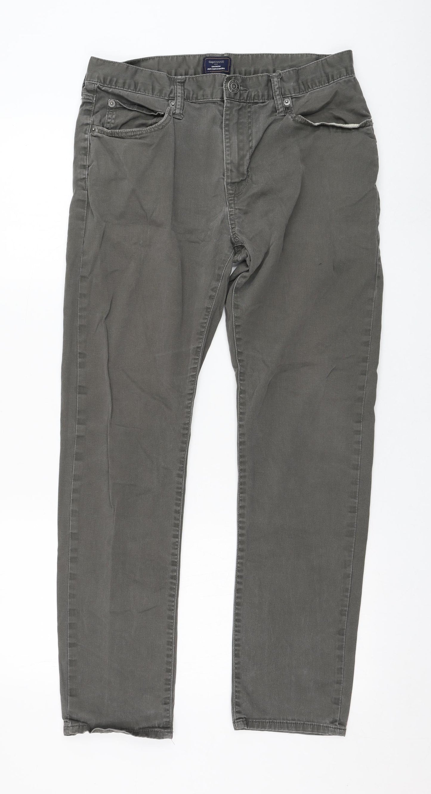 Gap Mens Grey  Cotton Straight Jeans Size 31 in L30 in Regular Zip