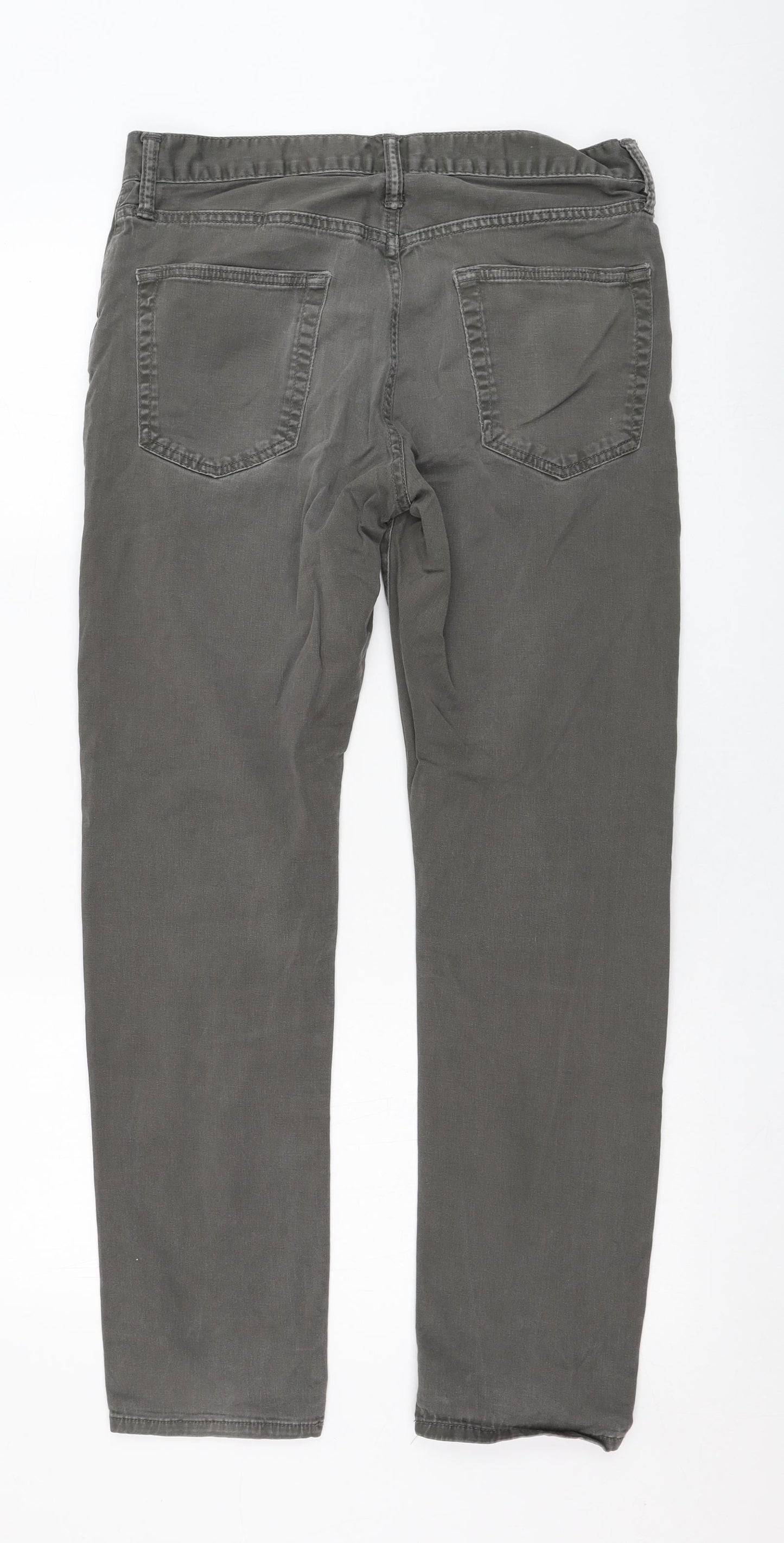 Gap Mens Grey  Cotton Straight Jeans Size 31 in L30 in Regular Zip